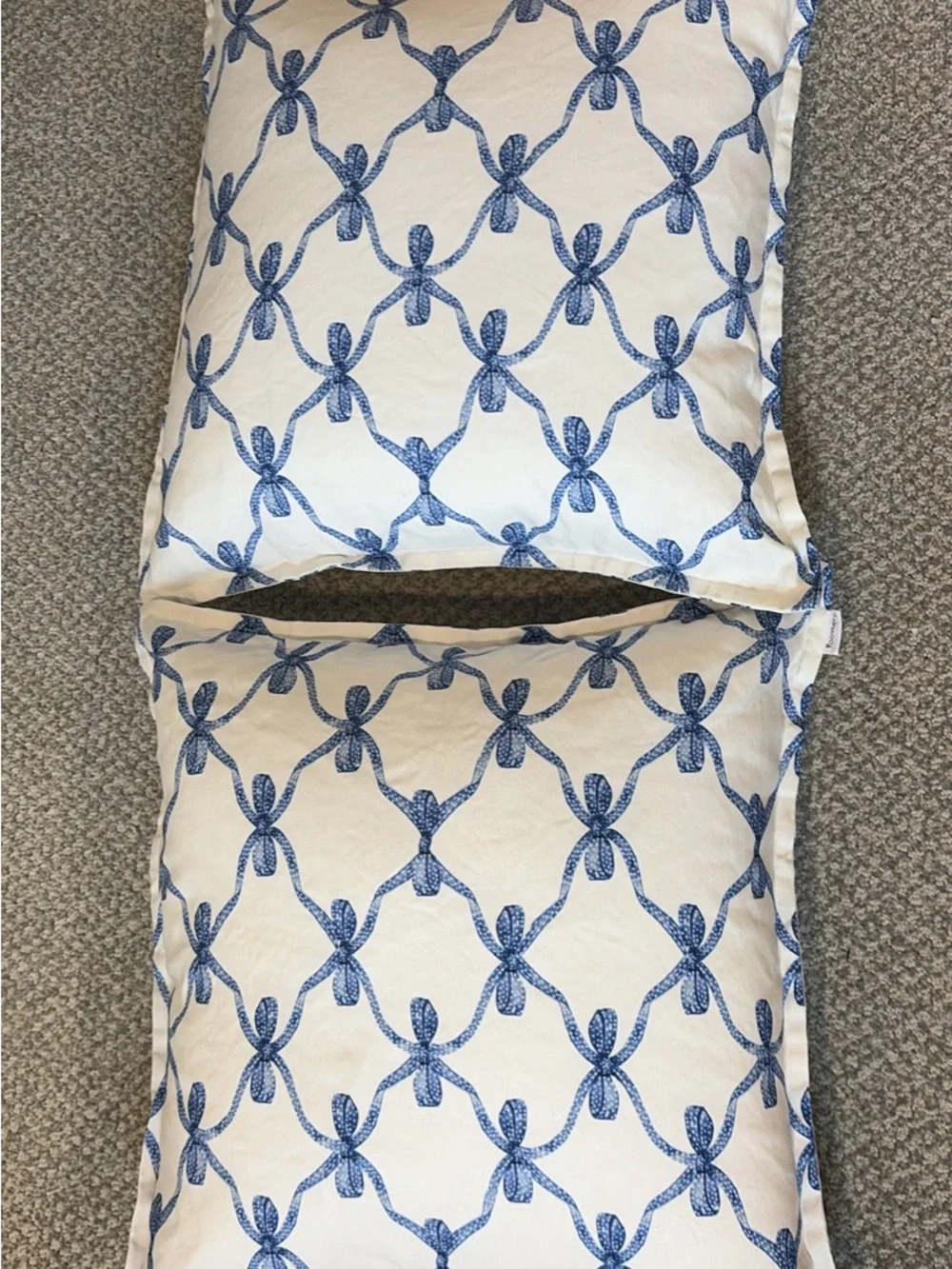 Blue Rope Pattern Decorative Pillow Cover - Set of 2